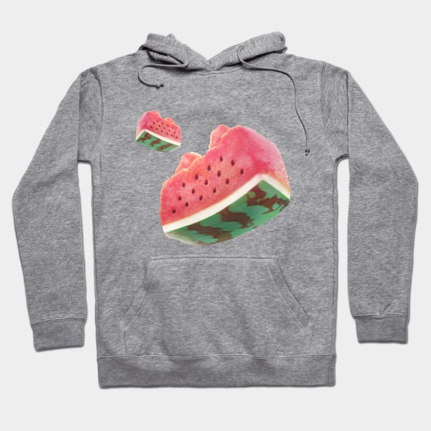 Floating Watermelon Slice Hoodie by zkozkohi